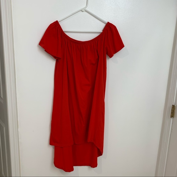 Red off shoulders high low ASOS dress - Picture 2 of 4